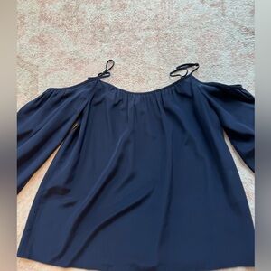 Lily Pulitzer- navy blue cold shoulder top